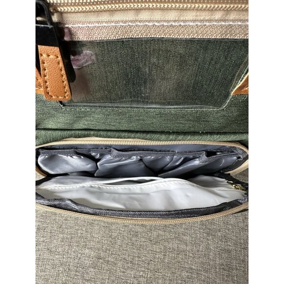 Susisal Diaper Bag Backpack with Built In Changing Station Bassinet Green Beige - Picture 2 of 11